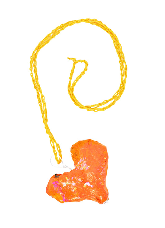 Orange Heart Necklace (J0024)