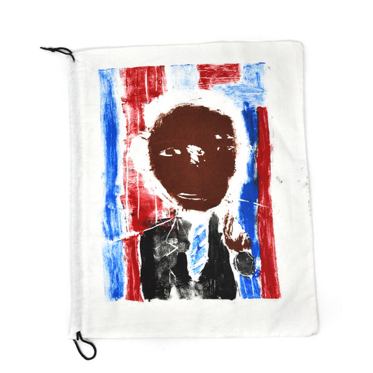 Tote Bag: Obama (Red, Blue, and Brown on White)