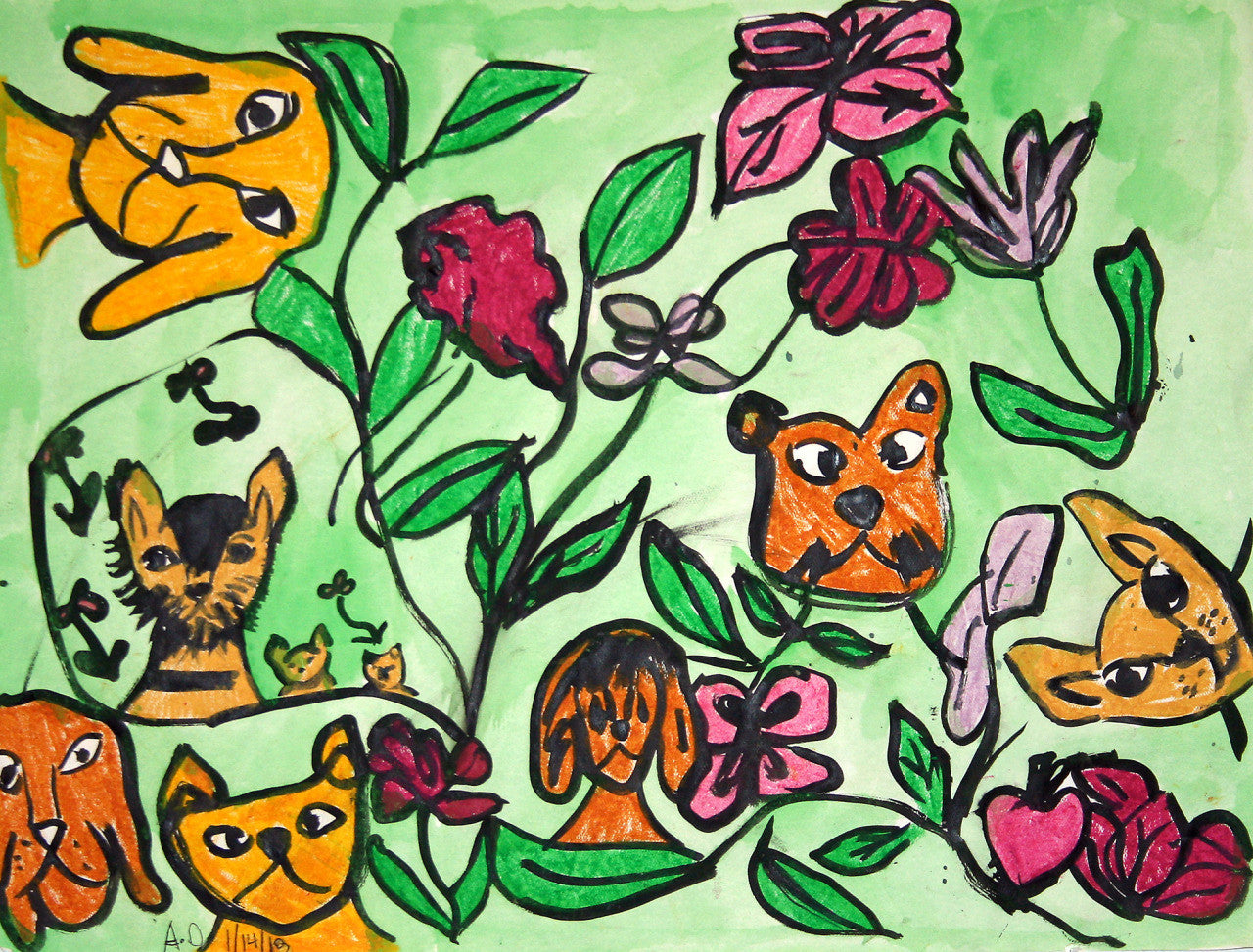 Dogs & Flowers (D0741)